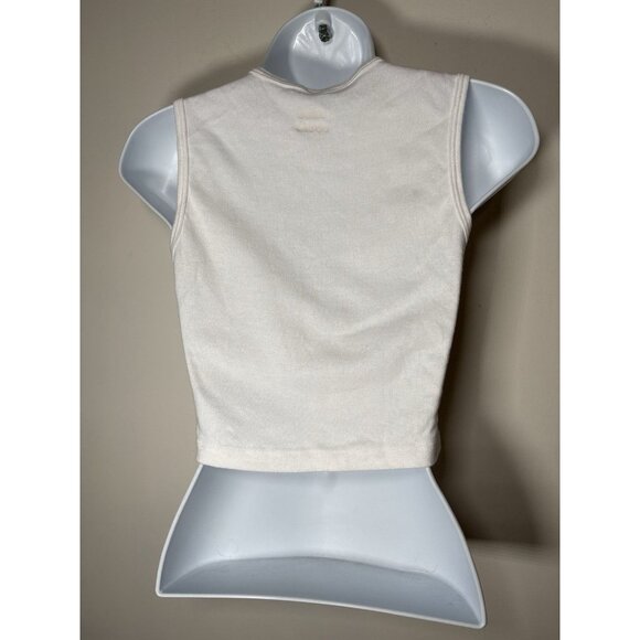 Dancing Boots Size Small White Tank Crop Top - Picture 3 of 4